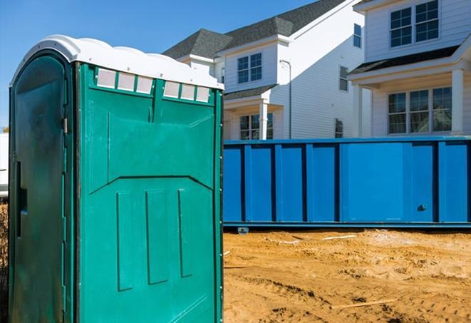 convenient bathroom options for workers at a work site